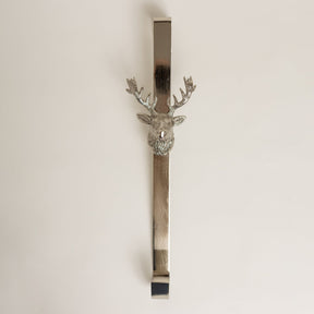 Highland Stag Chrome Silver Finish Wreath Hanger - Brass bee