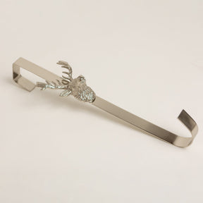 Highland Stag Chrome Silver Finish Wreath Hanger - Brass bee