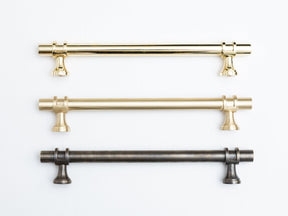 Solid Brass Plain Kitchen Pull Handles & Knobs - Brass bee