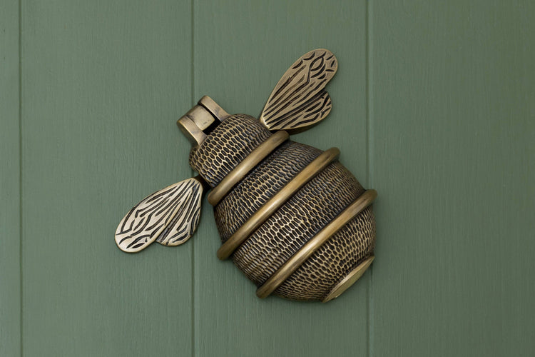 Solid Brass Queen Bee Door Knockers - Premium Size - Brass bee