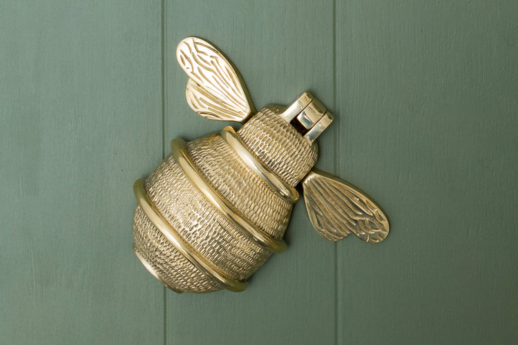 Solid Brass Queen Bee Door Knockers - Premium Size - Brass bee