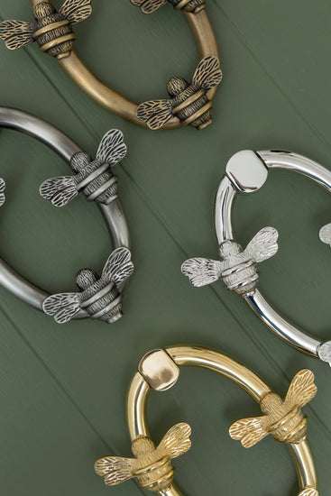 Solid Brass Nectar Bee Door Knockers - Premium Size - Brass bee