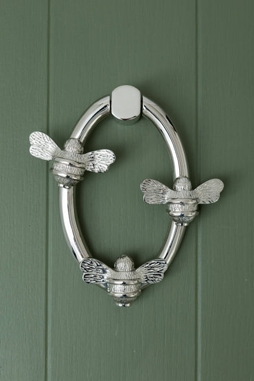 Solid Brass Nectar Bee Door Knockers - Premium Size - Brass bee