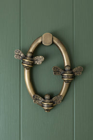 Solid Brass Nectar Bee Door Knockers - Premium Size - Brass bee