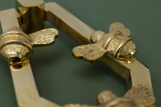 Solid Brass HIVE Bee Door Knockers - Premium Size - Brass bee
