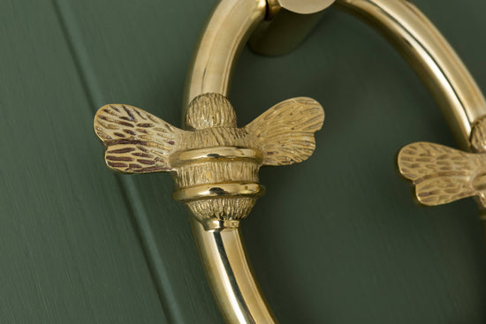 Solid Brass Nectar Bee Door Knockers - Premium Size - Brass bee