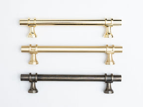 Solid Brass Plain Kitchen Pull Handles & Knobs - Brass bee