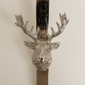 Highland Stag Chrome Silver Finish Wreath Hanger - Brass bee