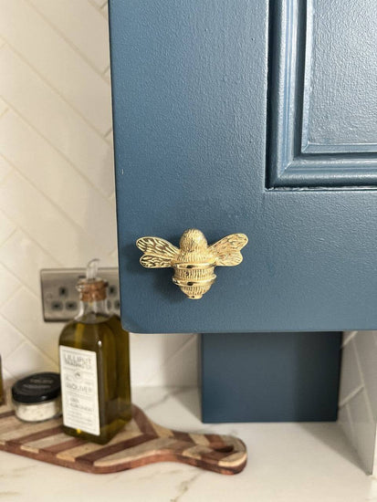 Brass Bee Drawer Cabinet Knob - Brass Finish - Brass bee