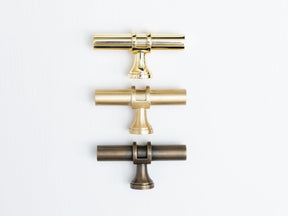 Solid Brass Plain Kitchen Pull Handles & Knobs - Brass bee