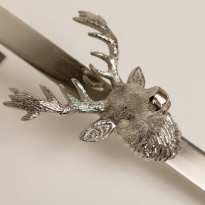 Highland Stag Chrome Silver Finish Wreath Hanger - Brass bee