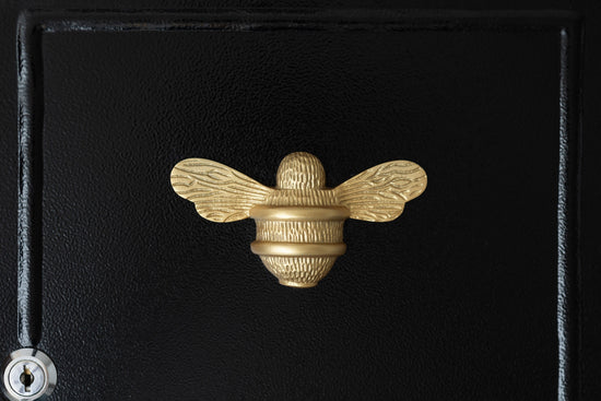 Wall mounted post box with bee design - Brass bee