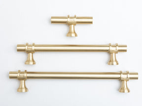 Solid Brass Plain Kitchen Pull Handles & Knobs - Brass bee