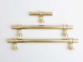 Solid Brass Plain Kitchen Pull Handles & Knobs - Brass bee
