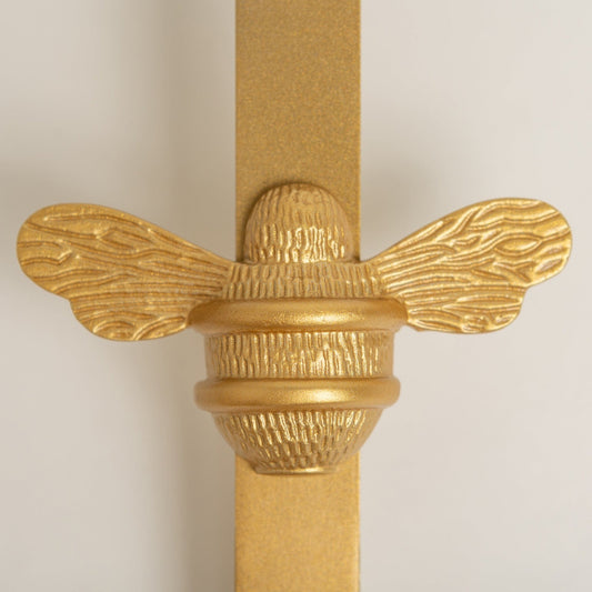 Brass bee Wreath Hanger - Gold Finish - Brass bee