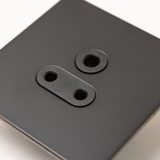 Foundry Series Knurled Toggle Switch and Sockets – Matte Black - Brass bee
