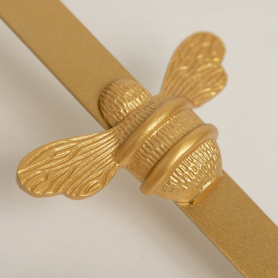 Brass bee Wreath Hanger - Gold Finish - Brass bee