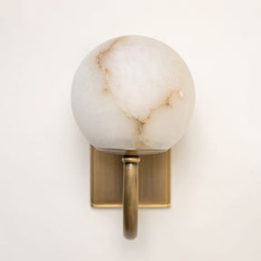 Alabaster Globe Wall Light – Solid Brass Wall Sconce - Brass bee