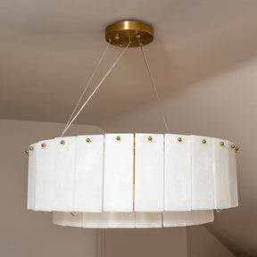 Alabaster Ring Chandelier – Solid Brass Luxury Ceiling Light - Brass bee
