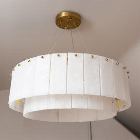 Alabaster Ring Chandelier – Solid Brass Luxury Ceiling Light - Brass bee