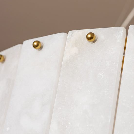 Alabaster Ring Chandelier – Solid Brass Luxury Ceiling Light - Brass bee