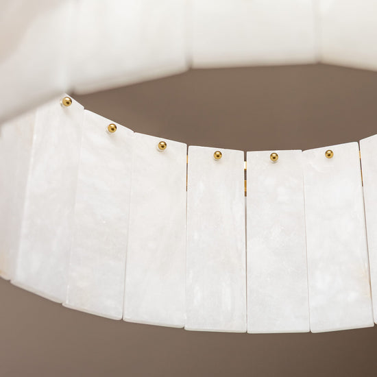 Alabaster Ring Chandelier – Solid Brass Luxury Ceiling Light - Brass bee