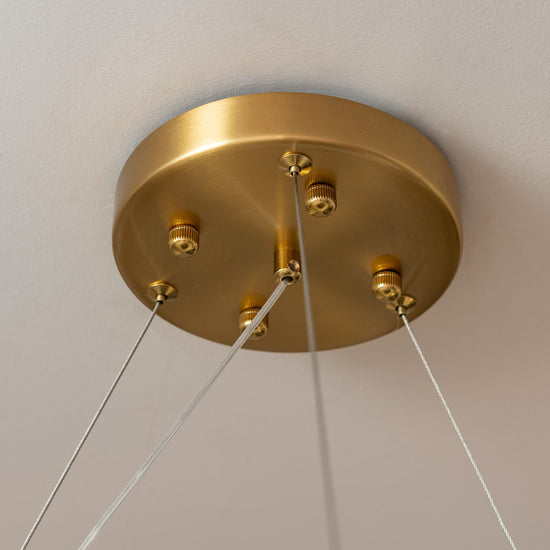 Alabaster Ring Chandelier – Solid Brass Luxury Ceiling Light - Brass bee