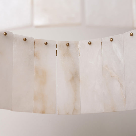 Alabaster Ring Chandelier – Solid Brass Luxury Ceiling Light - Antique Brass - Brass bee