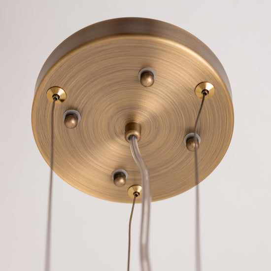 Alabaster Ring Chandelier – Solid Brass Luxury Ceiling Light - Antique Brass - Brass bee