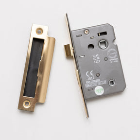Satin Brass Art Deco Lever Handles - Solid Brass - Brass bee