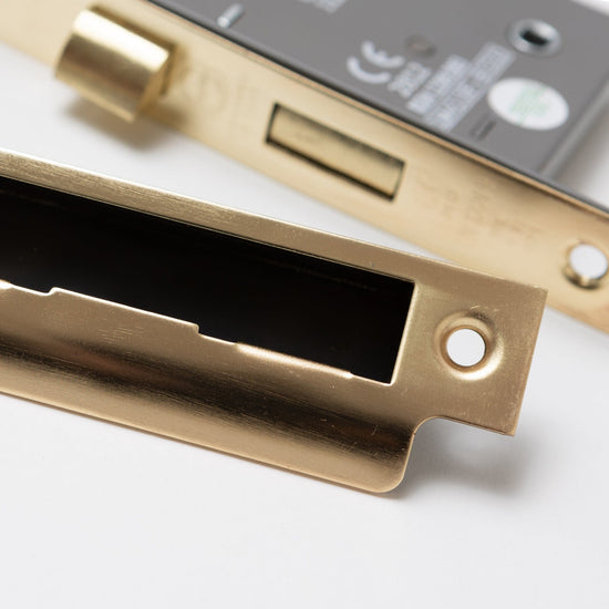 Satin Brass Straight Knurled Lever Handles - Solid Brass - Brass bee