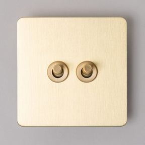 Foundry Series Knurled Toggle Switches and Sockets – Satin Brass - Brass bee