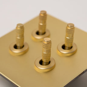 Foundry Series Knurled Toggle Switches and Sockets – Satin Brass - Brass bee