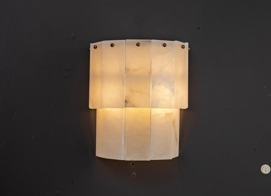 Alabaster Wall Light – Solid Brass Wall Sconce - Brass bee