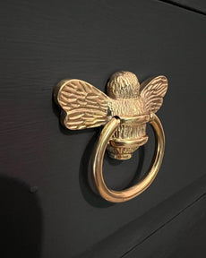 Brass Bee Ring Pull Cabinet Handle - Brass Finish - Brass bee