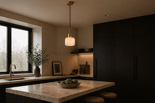 Alabaster Pendant Light – Solid Brass Hanging Light - Brass bee