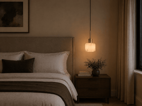 Alabaster Pendant Light – Solid Brass Hanging Light - Brass bee