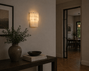 Alabaster Wall Light – Solid Brass Wall Sconce - Brass bee
