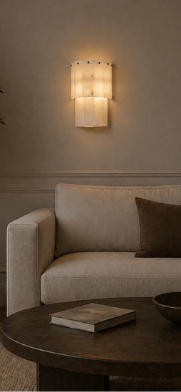 Alabaster Wall Light – Solid Brass Wall Sconce - Brass bee