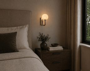 Alabaster Globe Wall Light – Solid Brass Wall Sconce - Brass bee
