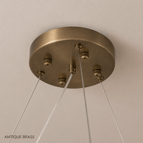 Alabaster Ring Chandelier – Solid Brass Luxury Ceiling Light - Antique Brass - Brass bee