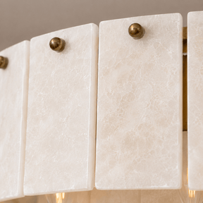 Alabaster Ring Chandelier – Solid Brass Luxury Ceiling Light - Antique Brass - Brass bee