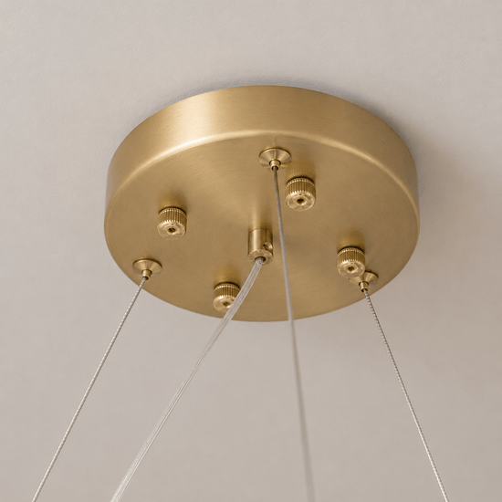 Alabaster Ring Chandelier – Solid Brass Luxury Ceiling Light - Satin Brass - Brass bee