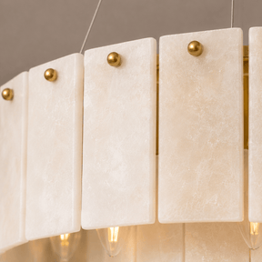 Alabaster Ring Chandelier – Solid Brass Luxury Ceiling Light - Satin Brass - Brass bee