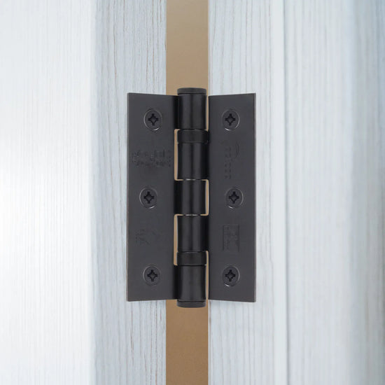 Black Fire Door Hinges  - 3 Inch/76mm - Grade 7 Ball Bearing - Sold as a Pair - Brass bee