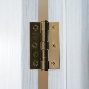 Antique Brass Fire Door Hinges  - 3 Inch/76mm - Grade 7 Ball Bearing - Sold as a Pair - Brass bee
