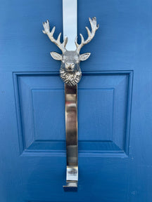 Highland Stag Wreath Hanger - Chrome Finish - Brass bee