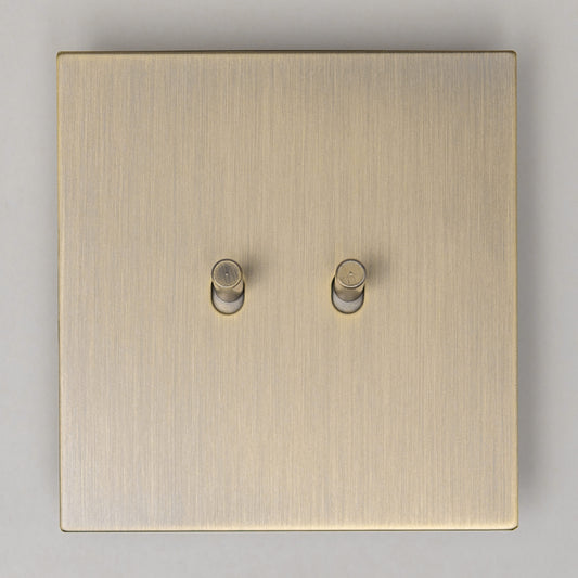 J-Series 2 Gang 2 Way Toggle Switch – Antique Brass