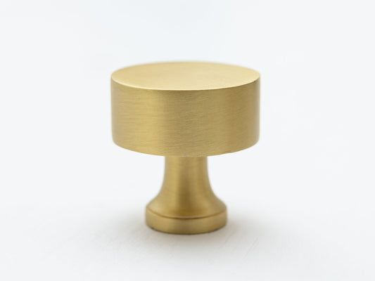 Brass plain round knob - Brass bee