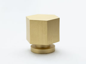 Brass hexagonal tall knob with no borders - Brass bee